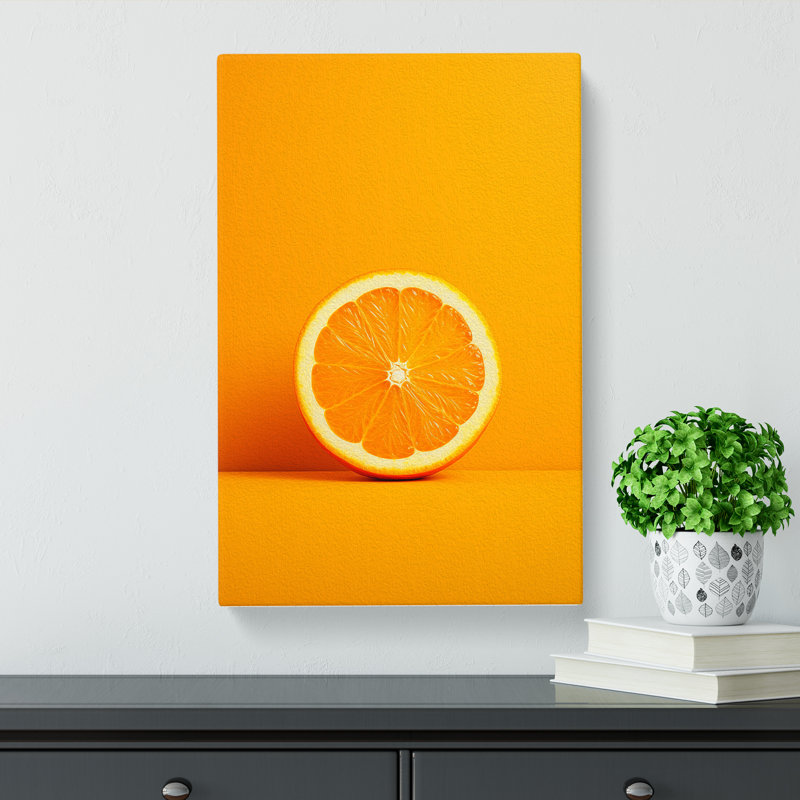 Sliced Orange Minimalism - No Frame Print, 50cm H x 35cm W x 3cm D