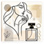 «Fragrance Flow», art mural sur toile tendue - Bouteille de parfum et élégance abstraite