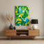 «Abstract Shapes 57», art mural en métal vert-1857654842