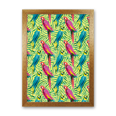 Tropical Parrots Palms - Print