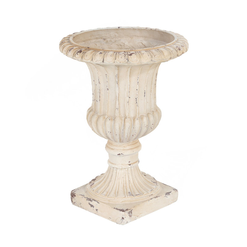 Urne de jardin, blanc antique, H 19,25 po