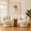 Fauteuil demi-tonneau rembourré rembourré avec coussin-686820944