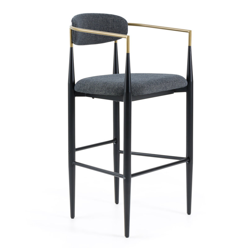 Zento - Fauteuil de bar moderne Mid-Century, Gris foncé