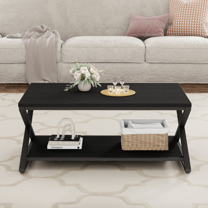 Table basse, H 17,75 po x L 39,4 po x l 23,62 po, Noir