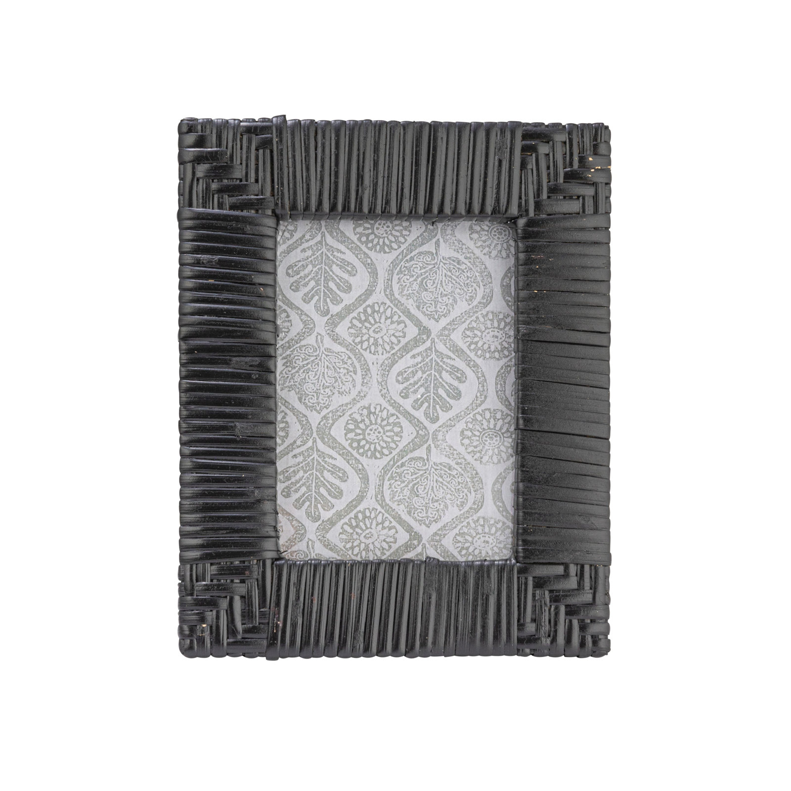 Kitt Wicker / Rattan Picture Frame, Black, 7" x 5"