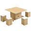 Table basse multifonctionnelle à plateau relevable avec rangement caché et tabourets-1648124834