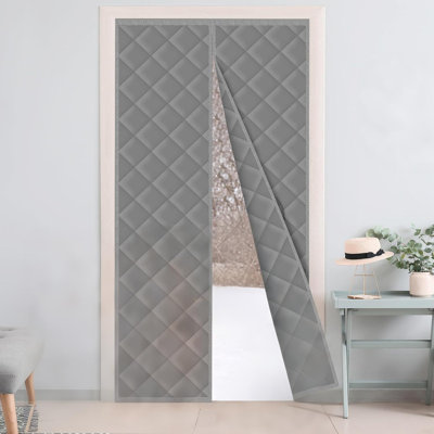 Magnetic Thermal Insulated Door Curtain Cover Block Fit 36X82inch Door，Curtains Itself Size 38X84inch