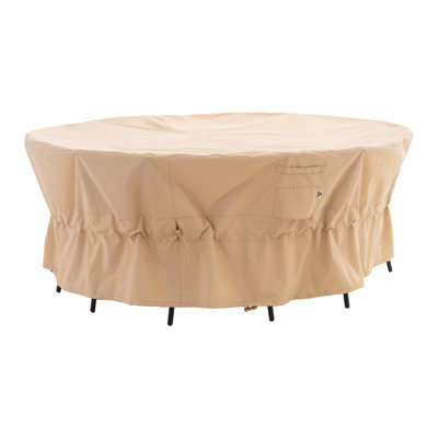 Waterproof Outdoor Patio Table Cover, 84"DIA x 31"H, Heavy Duty Rip Stop, 3 Year Warranty