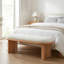 Banc rembourré en bois massif CloudHaven