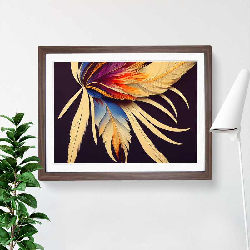 Unbeatable Bird Feathers - Framed Print, 34cm H x 46cm W x 2cm D, Walnut Framed