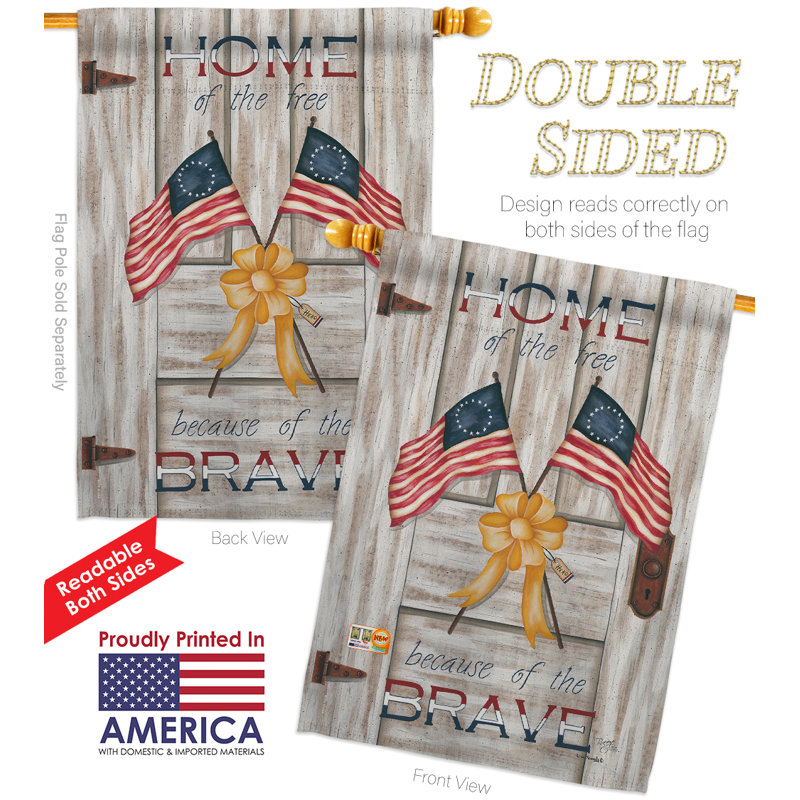 Double Sided 40'' H x 28'' W Polyester Independence Day Flag Set