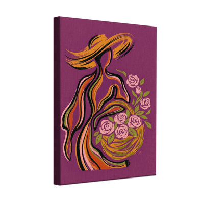 Femme abstraite avec motif de roses