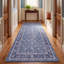 Tapis Flint traditionnel à motif floral intégral bleu, gris et crème, lavable en machine, antidérapant, à poils courts, pour intérieur et extérieur, adapté aux animaux domestiques, idéal pour le salon, la chambre, la salle à manger, l'entrée, le corridor ou le bureau.-1883793522