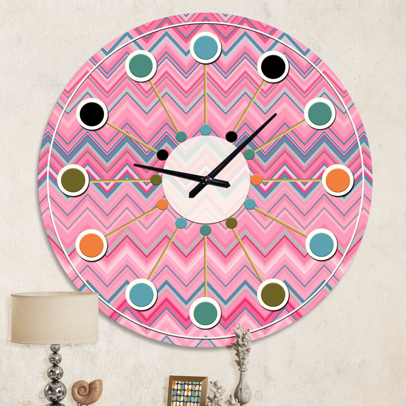 Horloge murale abstraite rétro géométrique III - Mid-Century moderne, Moyenne
