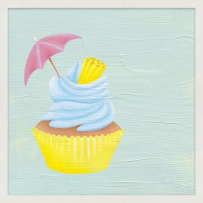 Pineapple Beach Cupcake Print by Katy Montica
