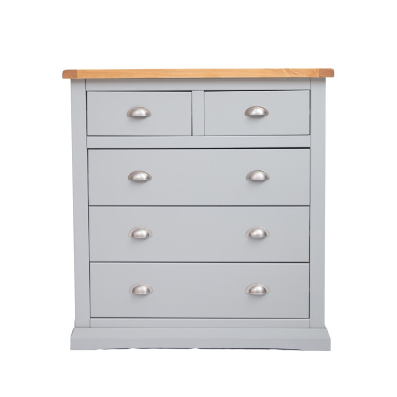 Spaulding 90cm W 5 - Drawer Chest of Drawers
