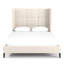 Cognac Upholstered Wingback Bed-845410609