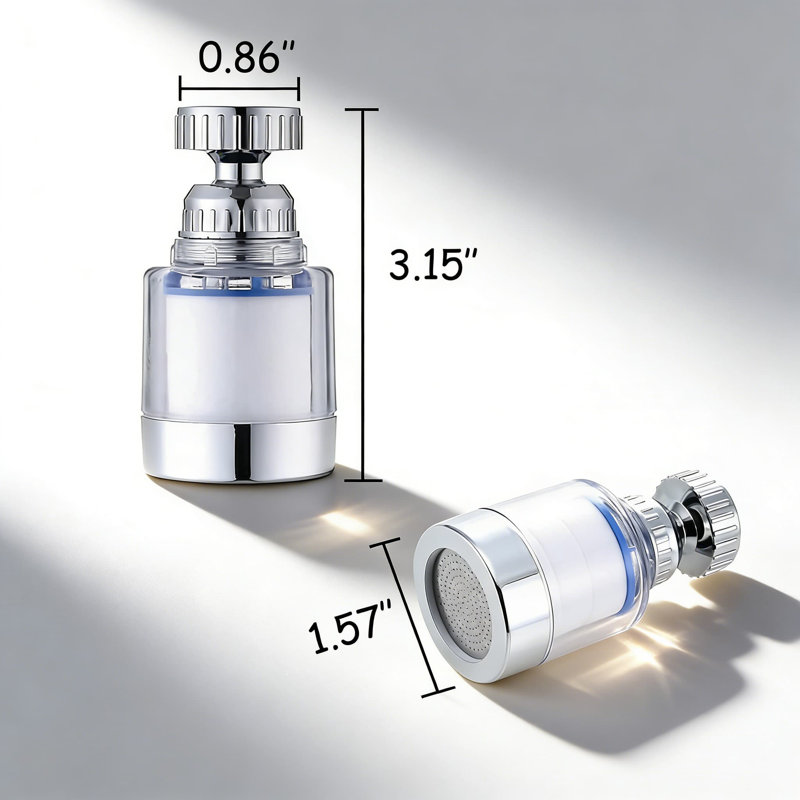 Le filtre à eau rotatif à 360 degrés pour la cuisine et la salle de bain élimine les métaux lourds, le chlore et les sédiments tout en adoucissant l'eau dure
