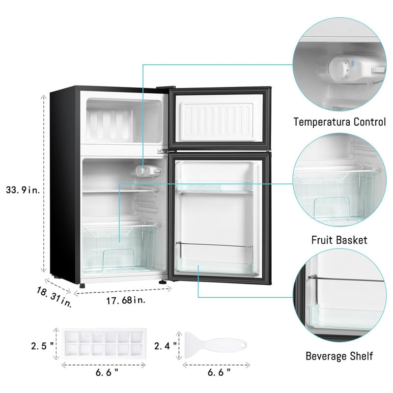 3.2 Cu.Ft Compact Refrigerator, Black