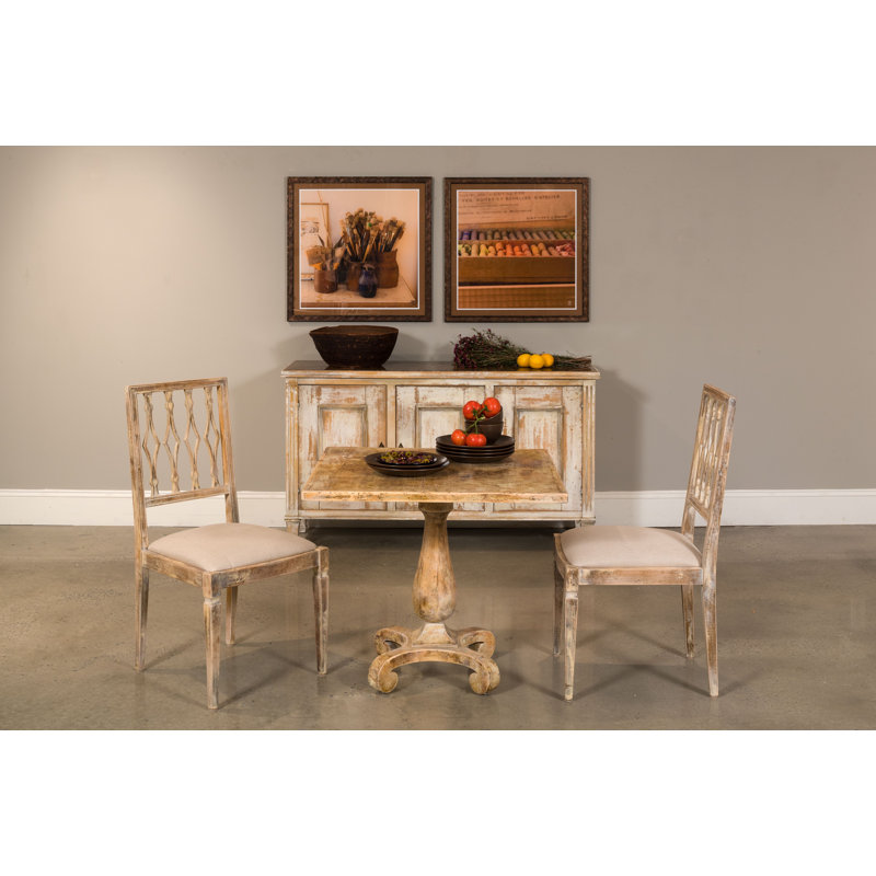 Square Solid Oak Dining Table, Gray Oak