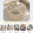 4 Pieces Round To Square Block Modular Coffee Table With Natural Rattan And 2 Tiers