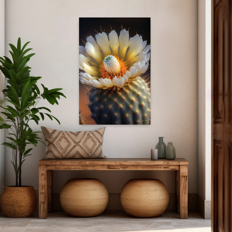 Cactus jardin I abstrait cactus contemporain paysage art, H 48 po x l 32 po