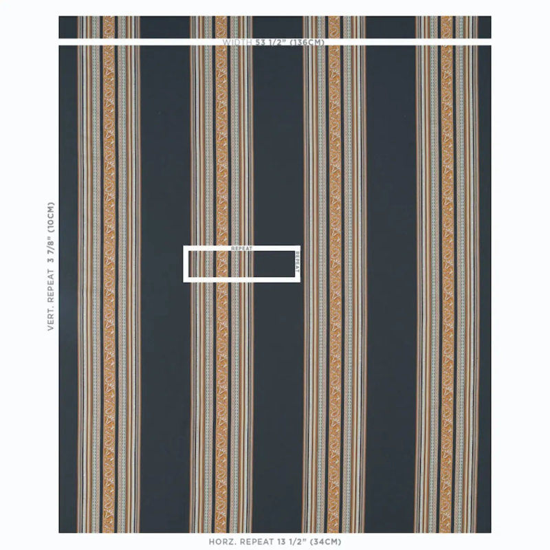 Markova Stripe Fabric, Black