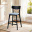 Ensemble de 2 chaises de bar en bois, chaises de îlot de cuisine rembourrées et modernes, tabouret à hauteur de comptoir avec dossier, chaises en bois avec repose-pieds pour pub, salon, restaurant
