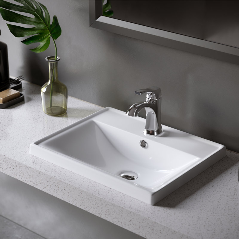 Robinet pour salle de bain à poignée simple avec drain, Chrome