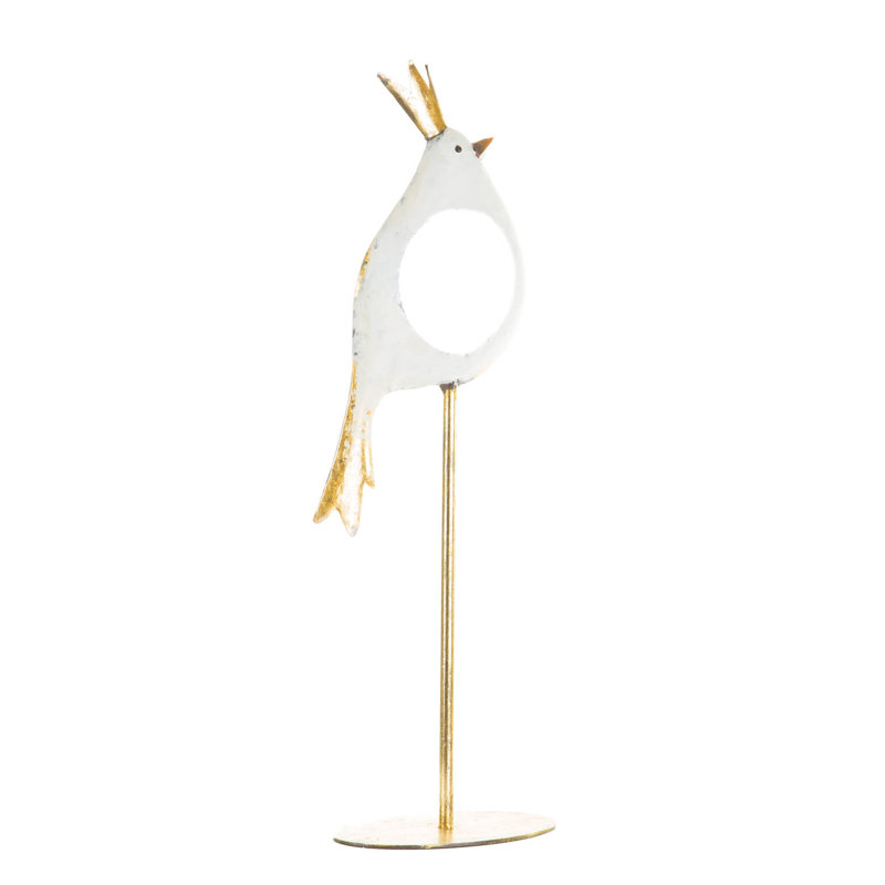 Porte-bougie oiseau doré