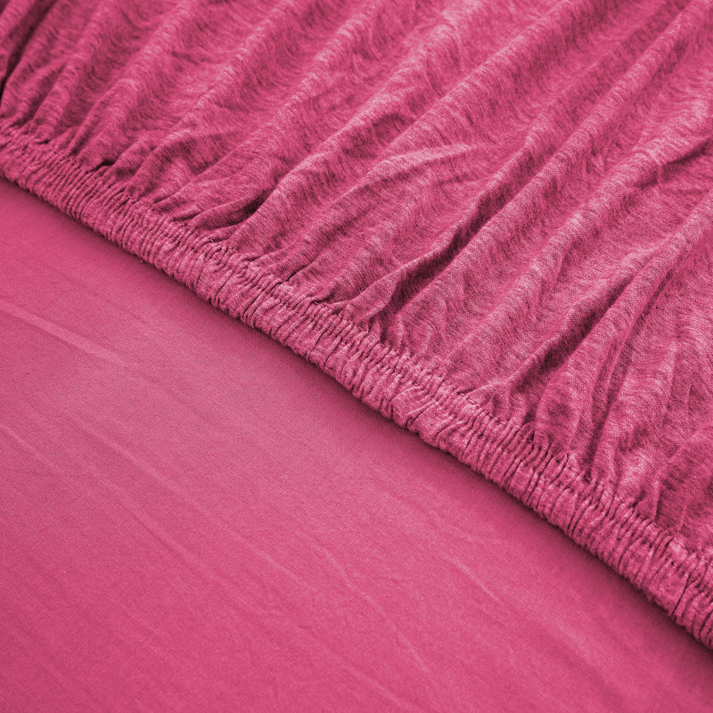 Jersey Knit Fitted Sheet, Double (4'6), Pink