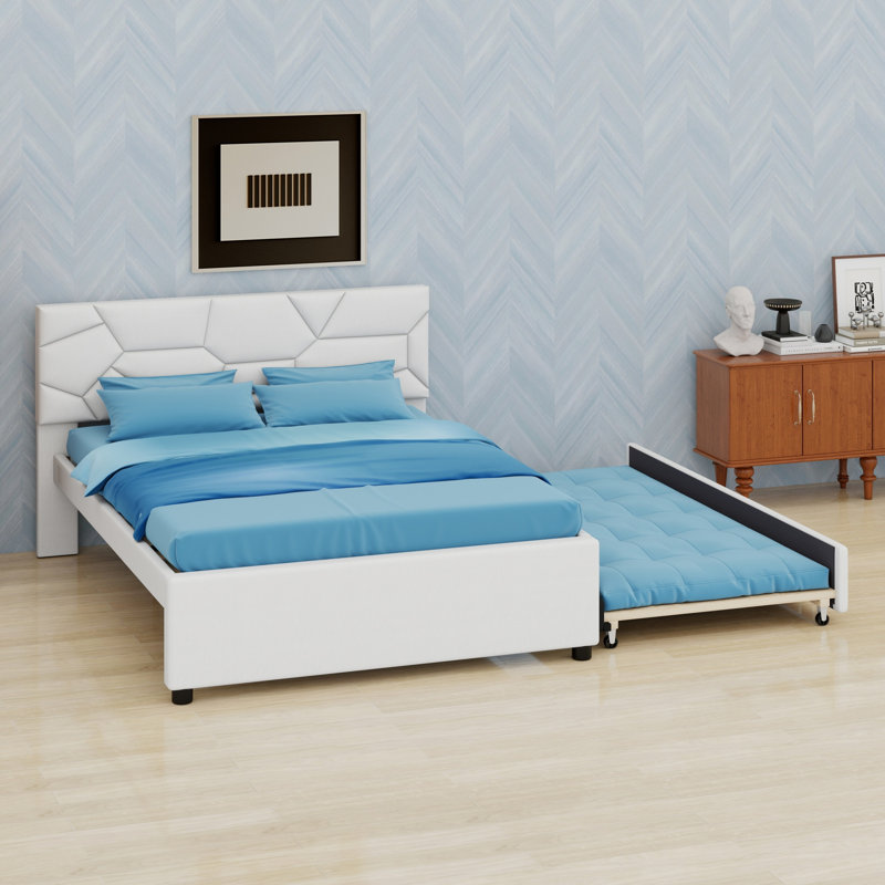 Lit plateforme tapissier Modern, Beige