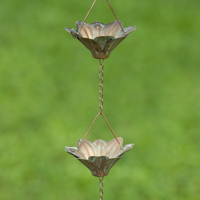 76" Long Iron Daisy Rain Chain