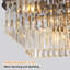 Série de lustre, lustre rectangulaire réglable en cristal, luminaire en cristal industriel moderne E12, luminaire suspendu en fer forgé rustique (convient pour la cuisine / le salon / la chambre à coucher) Noir (ampoules non incluses)-398350566