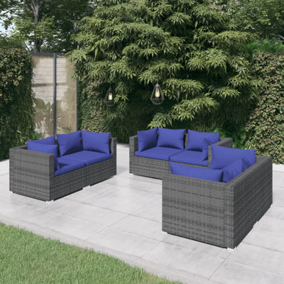  Ensemble de salon de jardin gris