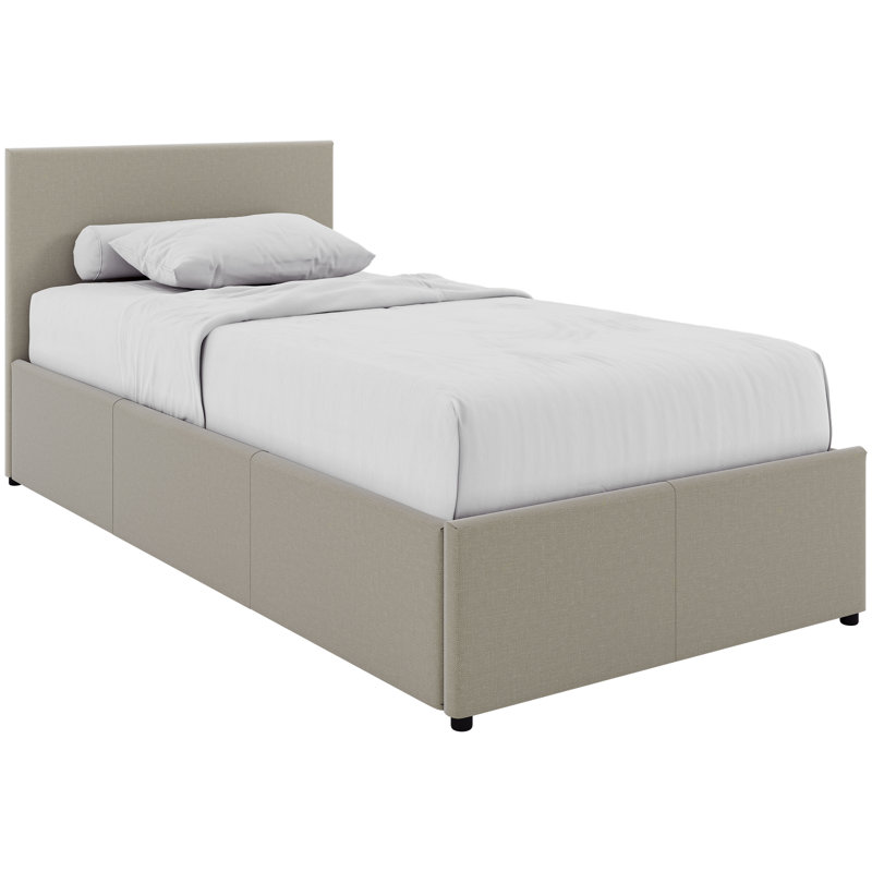 Enya Upholstered Ottoman Bed, Single (3'), Beige