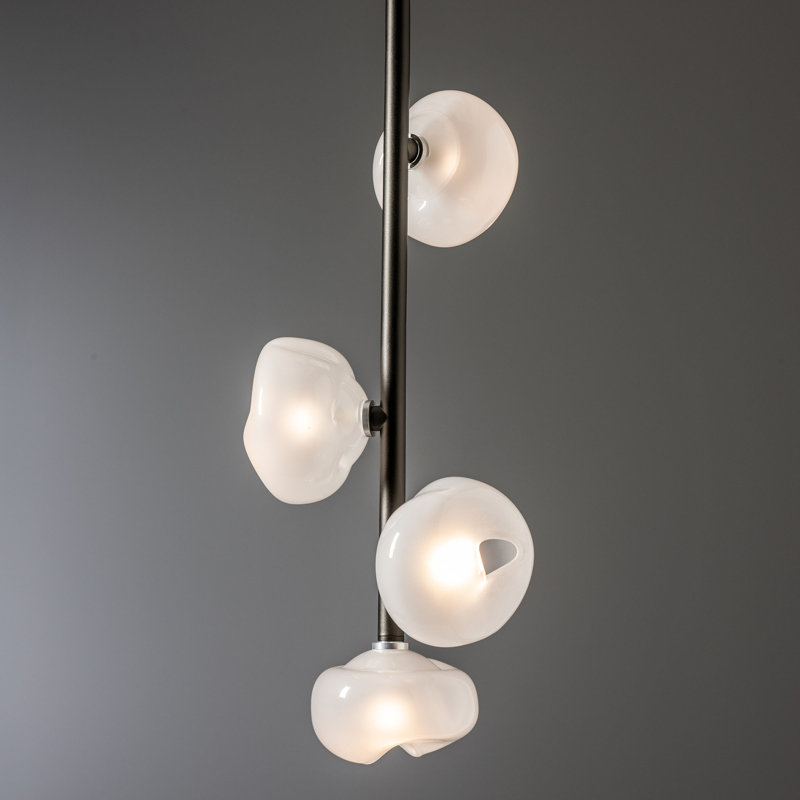 Ume 4 - Light Cluster Novelty Pendant, Frosted, Oil Rubbed Bronze
