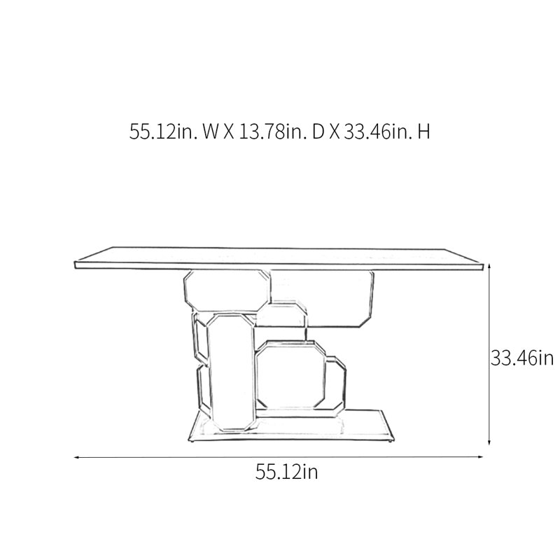 Console Modern Minimalist, H 33,46 po x l 55,12 po x P 13,78 po