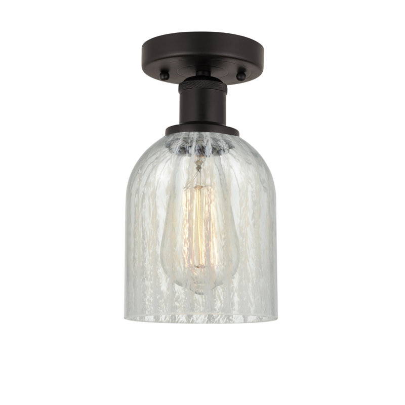 Plafonnier semi-encastré Reiko, Bronze huilé, Mouchette, H 9,75 po x l 5 po x P 5 po