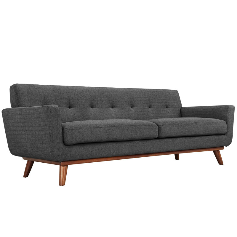 Modway Engage Upholstered Fabric Sofa, Gray Performance Velvet