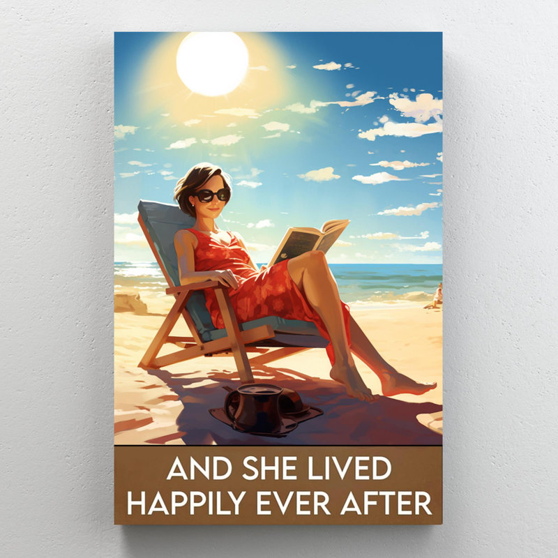 Sykora Beach And She Lived Happily, H 36 po x l 24 po x P 1,25 po