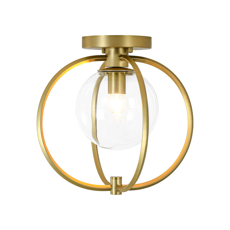 1 - Light Modern Glass Globe Sphere Semi Flush Mount