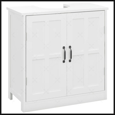 Bathroom Sink Cabinet With Adjustable Shelf, Space-Saving Design For Enhanced Storage And Elegant Look, White
