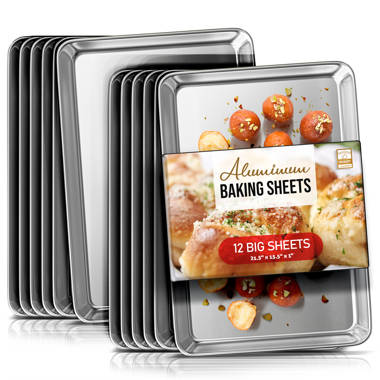 Joytable Aluminum Baking Sheet, Baking Pan Steel Cookie sheet, 9x13 Quarter  Sheet Baking Pan Size, Nonstick Quarter Sheet Pan, 6-Piece