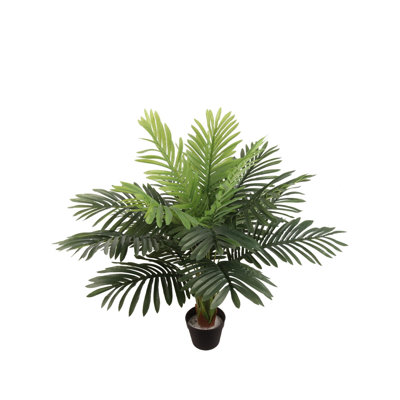Paquet de 3 plantes de palmiers réalistes de 36 po - Verdure artificielle réaliste pour la maison, le bureau et l'intérieur - Faux palmiers durables