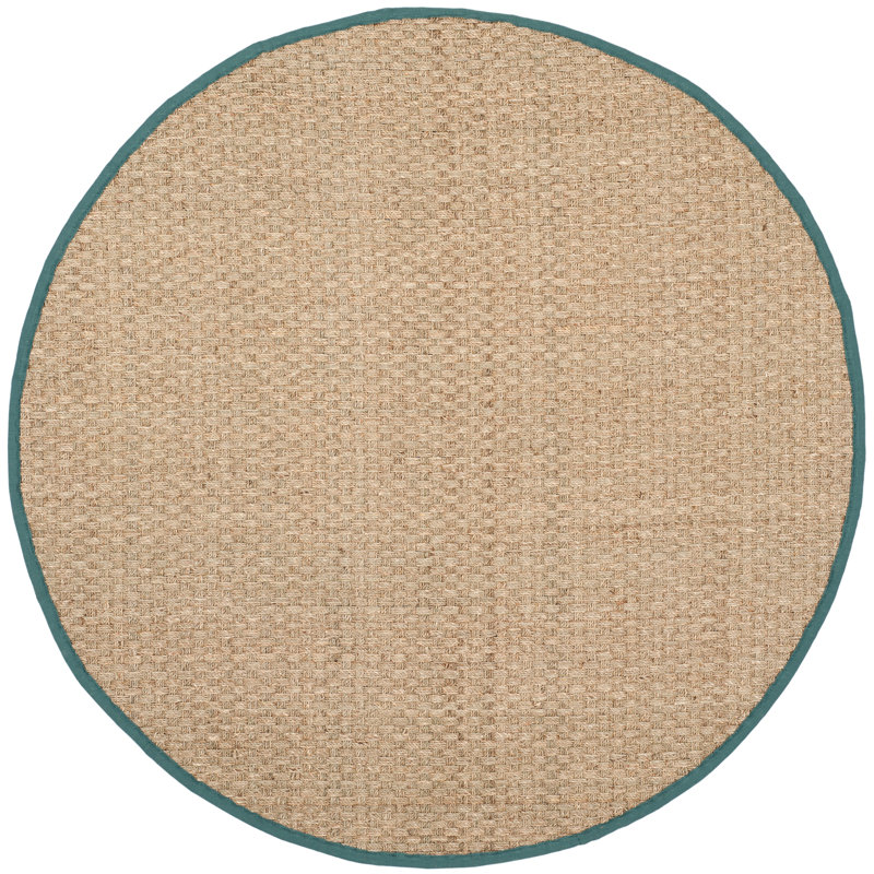 Auckland Natural/Light Blue Rug, Round 8'