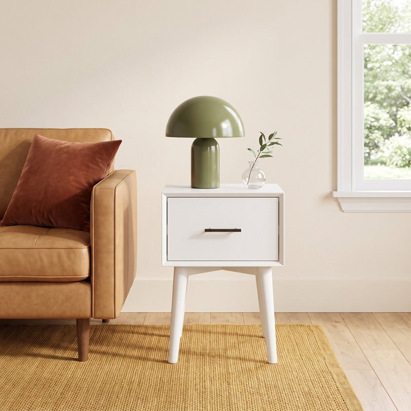 Williams End Table with Storage, White