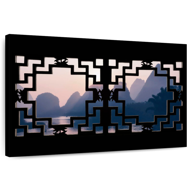 Lilie Asian Window Mountain, 32" H x 48" W