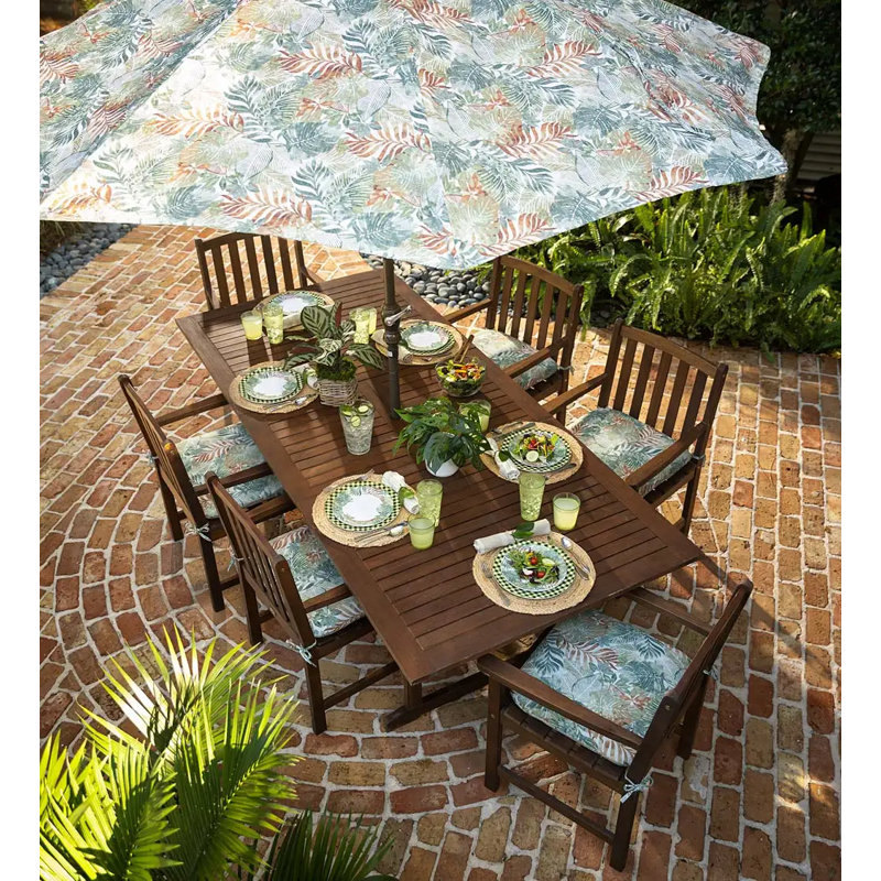 Lancaster 6 - Person Wood Patio Dining Set with Rectangular Table