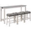Ensemble de table de bar 4 pièces avec prise de courant, idéal pour le salon et la salle à manger, avec tabourets confortables et structure robuste